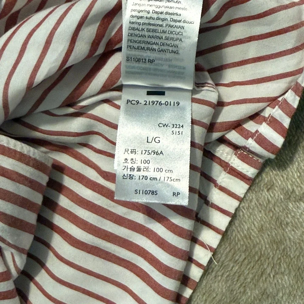 Levis Classic Camper Relaxed Fit Shirt Mens Large Red White Striped NWT viscose